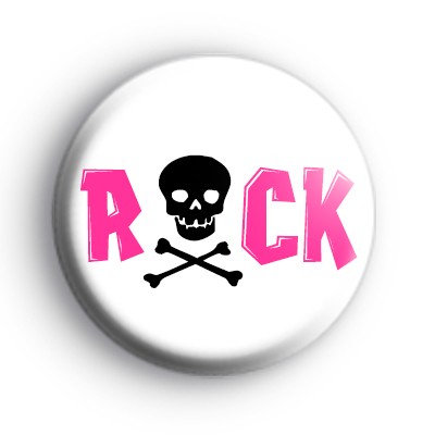 Rock Pink Skull Badge