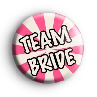 Pink and Cream Team Bride Wedding Badge Button Badges