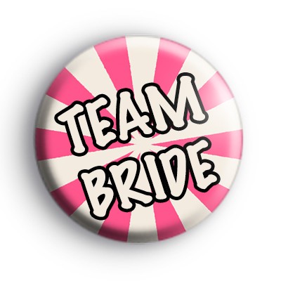 Pink and Cream Team Bride Wedding Badge