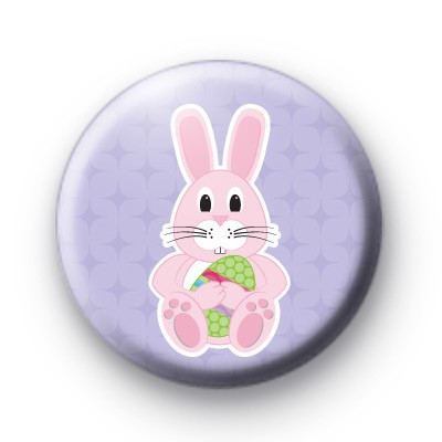 Pink Easter Bunny Badge