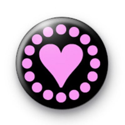 Pink Heart and Polka Dots Badge