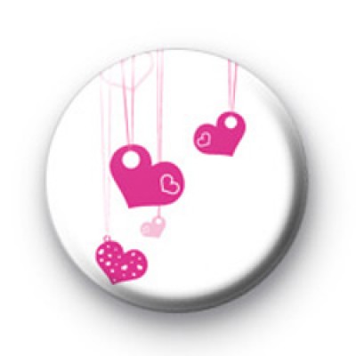 Pink Hearts Ribbon Badge