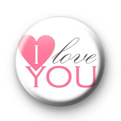 Pink I Love You Badge