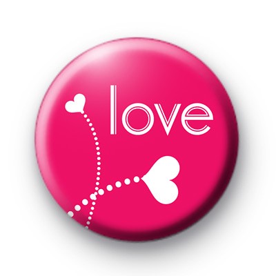 Love Heart Flowers Button Badge