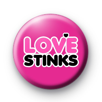 Pink and Black Love Stinks Badges