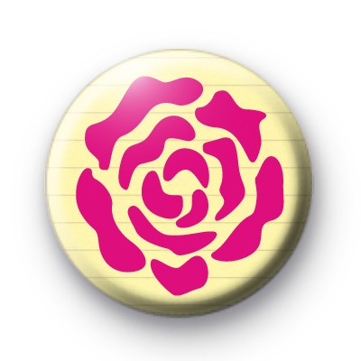 Pink Rose Stencil Button Badge