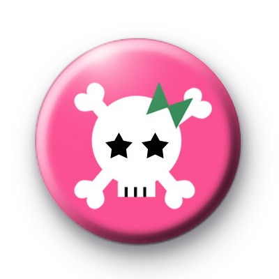 Pink Star Eyed Skull Badges