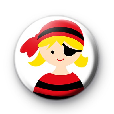 Jolly Roger Pirate Girl Badge