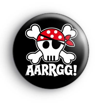 Black Pirate Skull Badge Arrrgghhh
