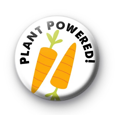 Plant Powered Carrot Button Badge