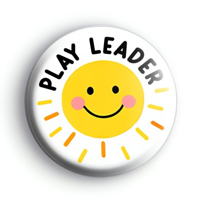 Play Leader Cute Smiley Sun Badge