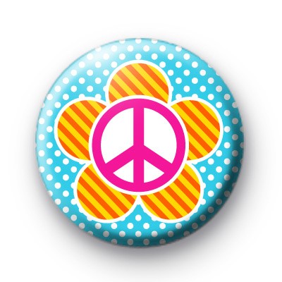 Pop Peace Flower Button Badges