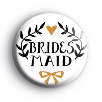 Pretty Black and Gold Bridesmaid Badge