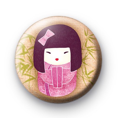 Pretty in Pink Geisha Girl Badge