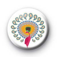 Pink Pretty Peacock Badge