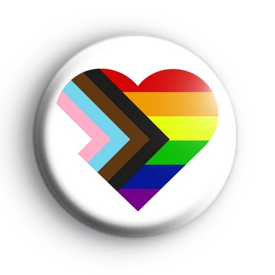 Progress Pride Heart Flag Badge