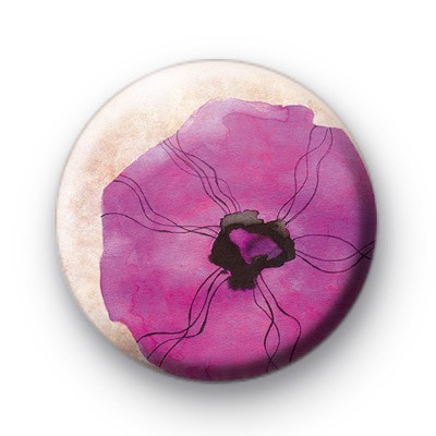 Purple Floral Poppy Badges