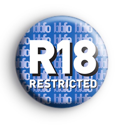 R 18 Rating Button Badge