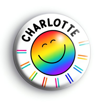 Rainbow Smiley Name Badge