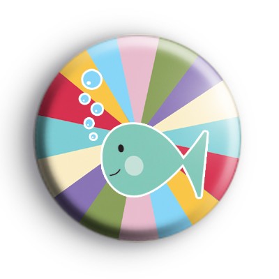 Happy Fish Rainbow Badge
