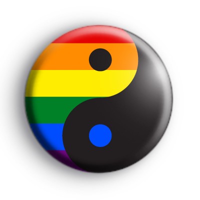 Rainbow Ying Yang Badge