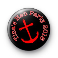 Red Anchor on Black Hen Party Badge