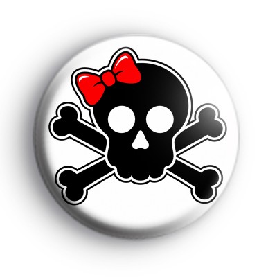 Red Bow Skull Badges