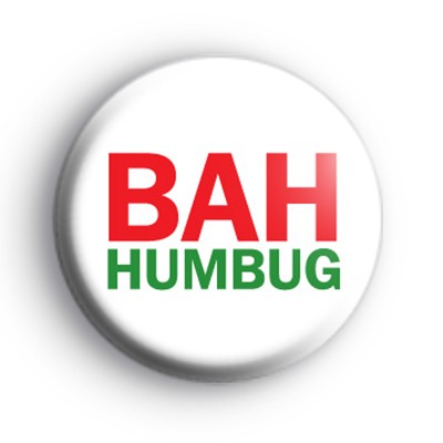 Green and Red Bah Humbug Badge