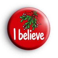Red I Believe Christmas Badge