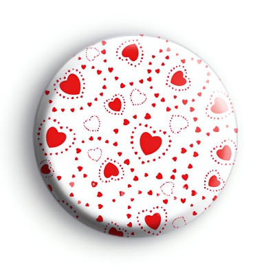 Red Love Hearts Galore Badge