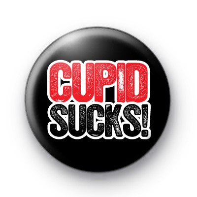 Cupid Sucks Red and Black Badges