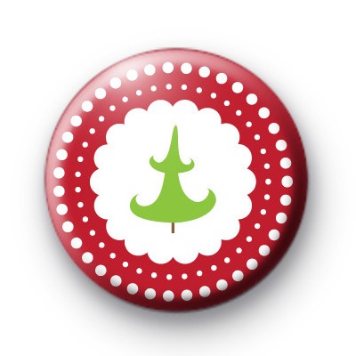 Red Festive Christmas Tree Badges