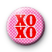 Red Hugs and Kisses XOXO Badge