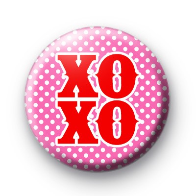 Red Hugs and Kisses XOXO Badge