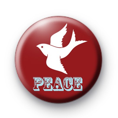 Red Peace Dove Badge