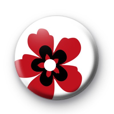 Red Poppy Style Flower Badge