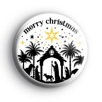 Religious Scene Merry Christmas Badge