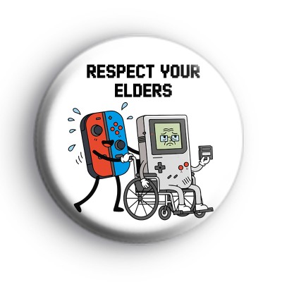 Funny Retro Gamer Button Badge