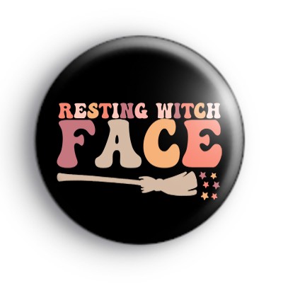 Resting Witch Face Halloween Badge