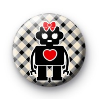 Robot Cute Love Heart Badges