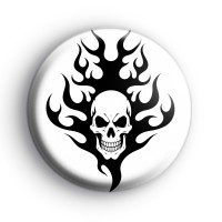 Skull And Black Flames Badge