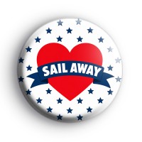 Sail Away Red Heart Badge