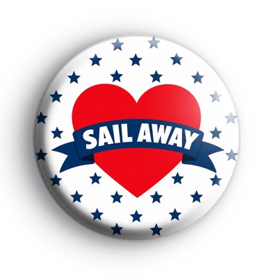 Sail Away Red Heart Badge