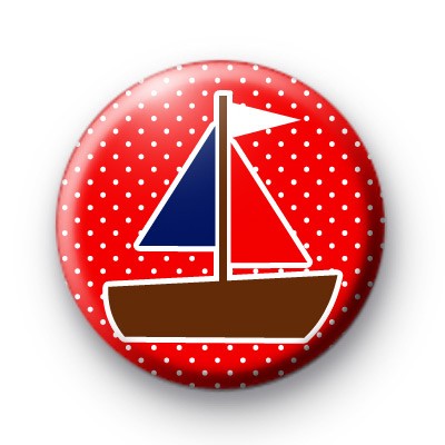 Sail Boat Button Badges
