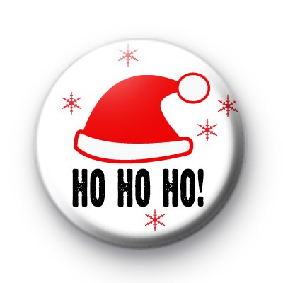 Santa Red Hat HO HO HO Badge