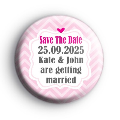 Cute Pink Save The Date Badges