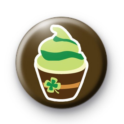 Shamrock Cupcake Button Badge