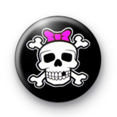 Skull Pink Bow Badges