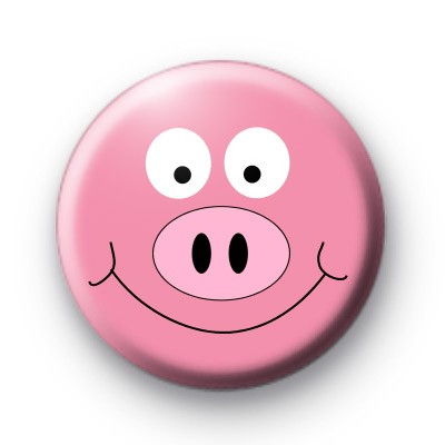 Pink Piggy Face Badge