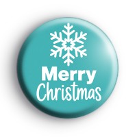 Blue Merry Christmas Snowflake Badge